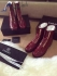 Boots patent leather burgundy and black 